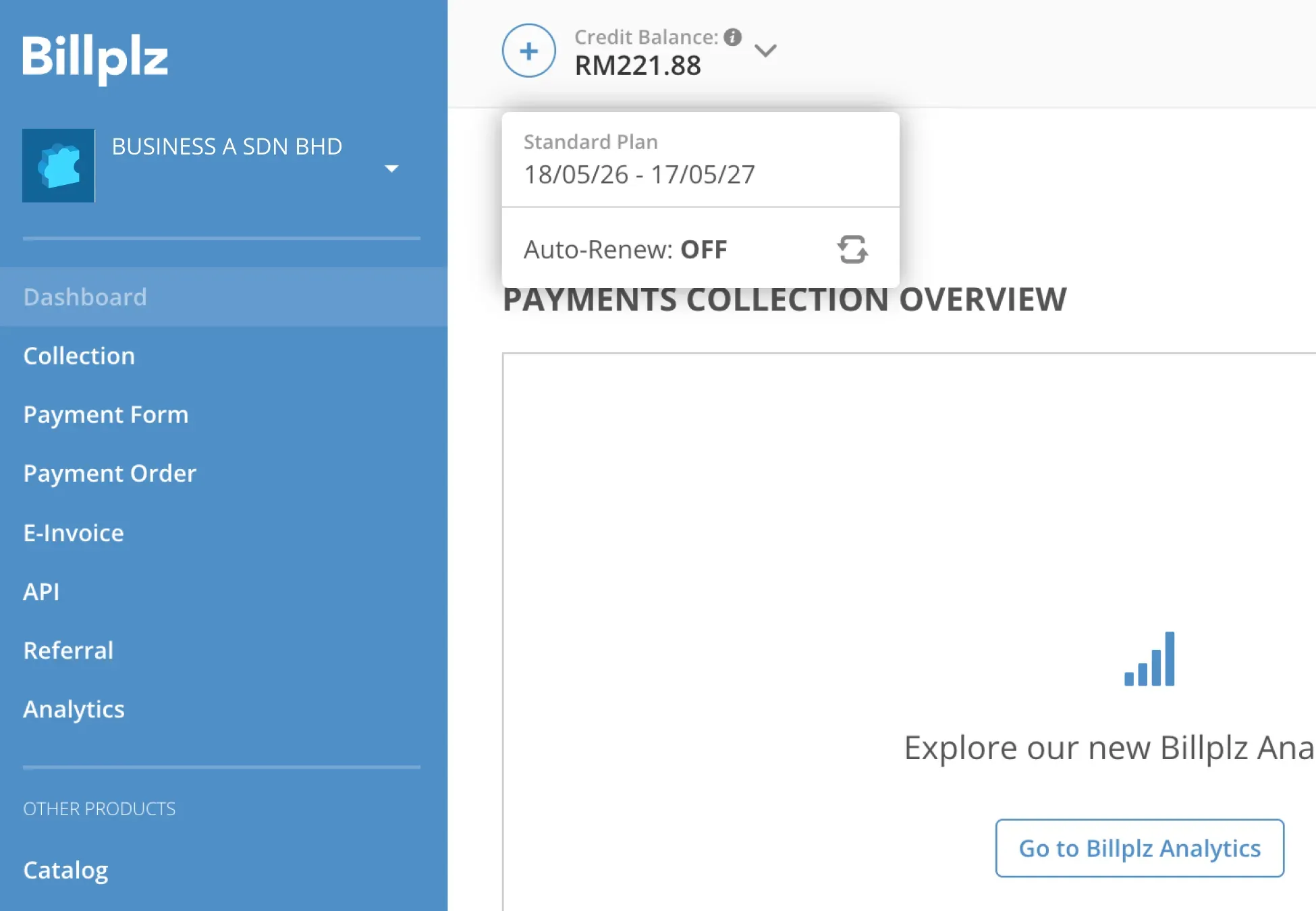 Billplz Auto-Renew Toggle - Exposing the membership details panel with automatic renewal turned OFF.